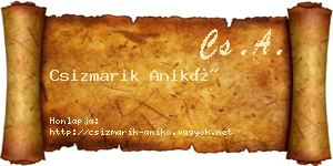 Csizmarik Anikó névjegykártya