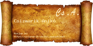 Csizmarik Anikó névjegykártya